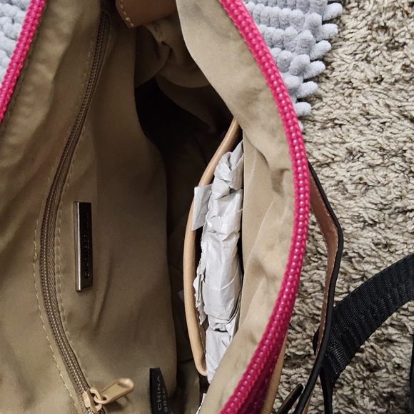 Giani Bernini Saffiano Pink and Tan Crossbody Bag - Picture 10 of 12